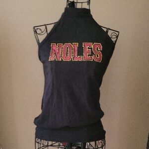 FSU Chicka-d Women's  Black Halter Top Vintage Sz SM $14